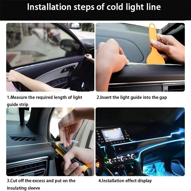 Car LED Strips Interior Decorative Lamp Flexible Neon Cold RGB Lights - SajiDeals