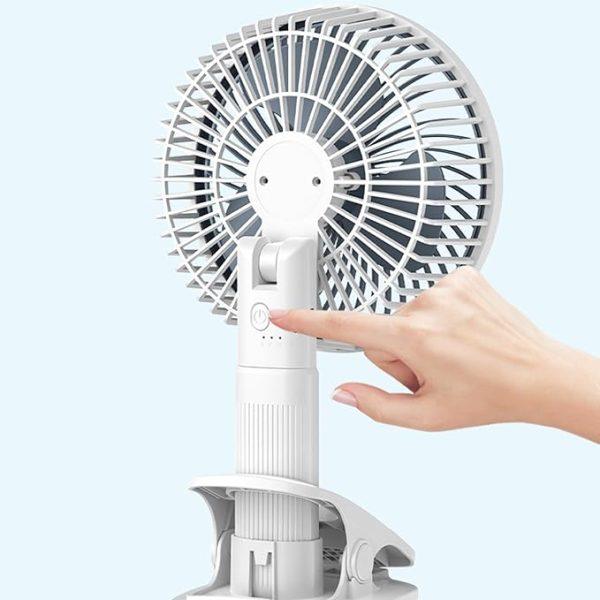 New Portable 3 Gears Rechargeable Desktop Fan Low Noise Air Cooling Handheld Clipped Circulator Table Fan Clip Fan Usb Rechargeable Desk Fan With Sturdy Clamp, Quiet Operation, Strong Airflow With 360° Rotation For Home, Stroller, Office, Outdoor, Camping - SajiDeals