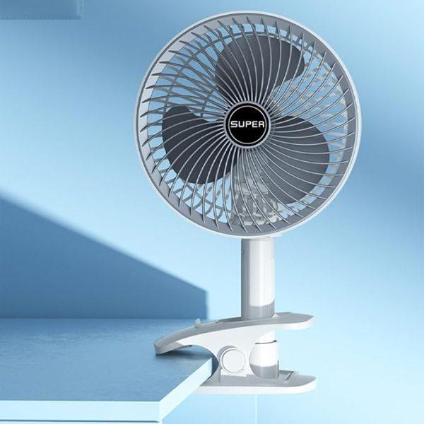 New Portable 3 Gears Rechargeable Desktop Fan Low Noise Air Cooling Handheld Clipped Circulator Table Fan Clip Fan Usb Rechargeable Desk Fan With Sturdy Clamp, Quiet Operation, Strong Airflow With 360° Rotation For Home, Stroller, Office, Outdoor, Camping - SajiDeals