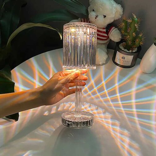 Rgb Crystal Touch Table Lamp, Led Night Light Bedside Lamp With Usb Charging Port For Living Room Bedroom - SajiDeals