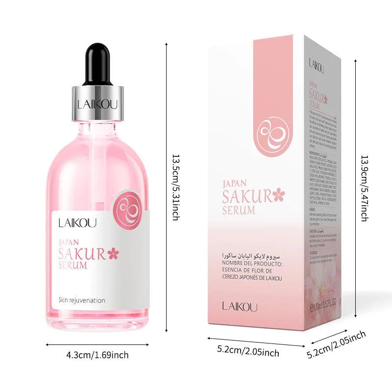 LAIKOU Sakura Face Serum 100ml Moisturizing Brightening Brightening Firming Facial Essence Serum Face Skin Care Products - SajiDeals