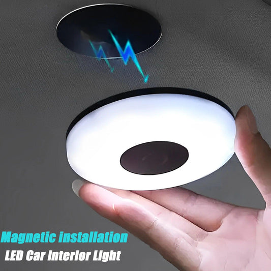 Magnetic Car LED Touch Light Car Roof Interior Light Magnets Ceiling Lamp Universal Reading Night Lamp Car Interior Accessories - SajiDeals