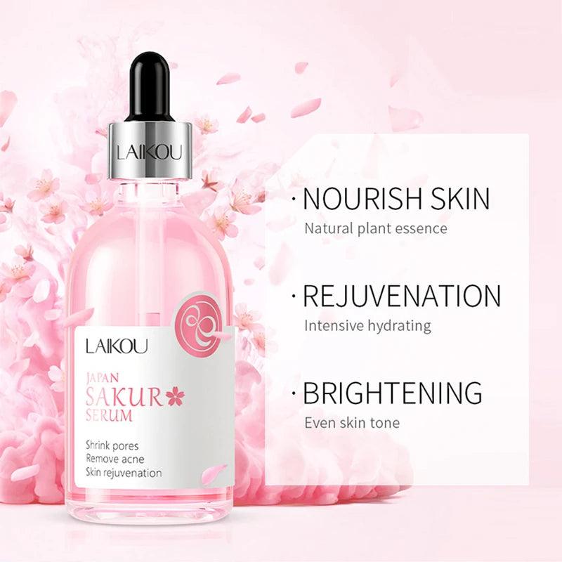 LAIKOU Sakura Face Serum 100ml Moisturizing Brightening Brightening Firming Facial Essence Serum Face Skin Care Products - SajiDeals