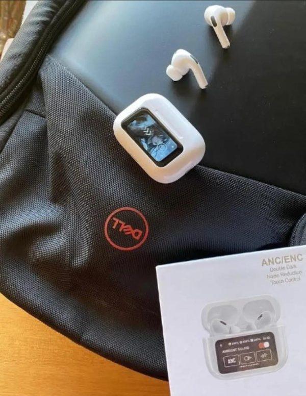 A9 Pro Touch Screen Anc Wireless Headset Tws Noise Cancelling Earbud Bluetooth Headphone 5.4 Support App Long Battery Life - SajiDeals