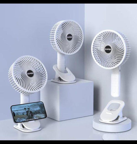 New Portable 3 Gears Rechargeable Desktop Fan Low Noise Air Cooling Handheld Clipped Circulator Table Fan Clip Fan Usb Rechargeable Desk Fan With Sturdy Clamp, Quiet Operation, Strong Airflow With 360° Rotation For Home, Stroller, Office, Outdoor, Camping - SajiDeals