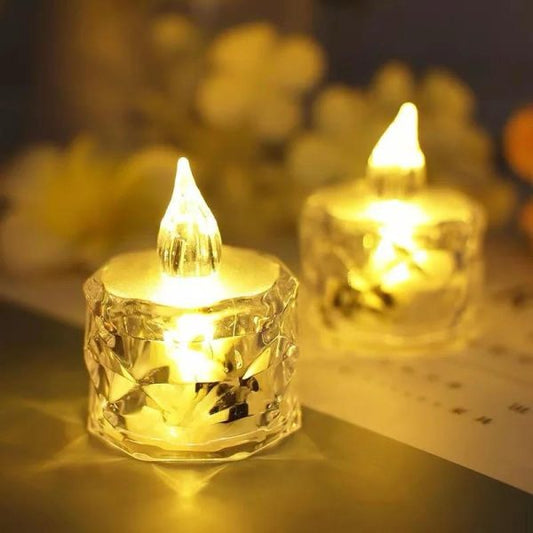 Pack Of 12 Warm White Flameless Led Tealight Candle Decorative Battery Operated Tea Lights - SajiDeals