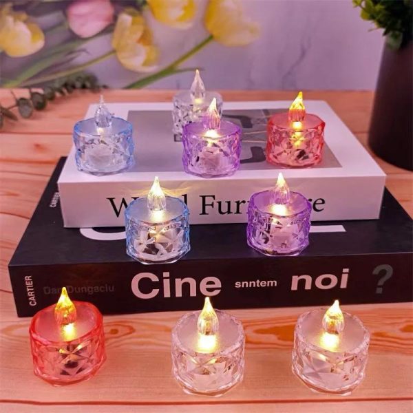 Pack Of 12 Warm White Flameless Led Tealight Candle Decorative Battery Operated Tea Lights - SajiDeals