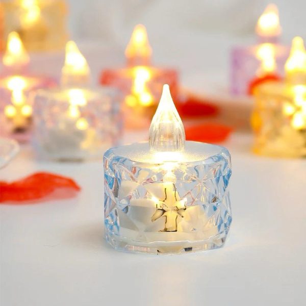 Pack Of 12 Warm White Flameless Led Tealight Candle Decorative Battery Operated Tea Lights - SajiDeals