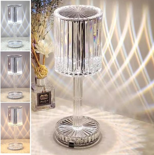 Rgb Crystal Touch Table Lamp, Led Night Light Bedside Lamp With Usb Charging Port For Living Room Bedroom - SajiDeals